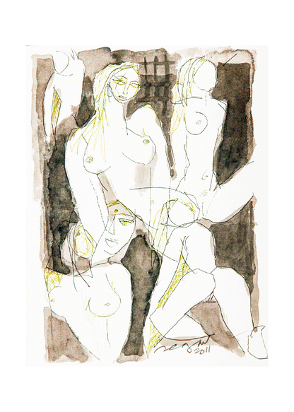 Models (White Illustration), 1990s.