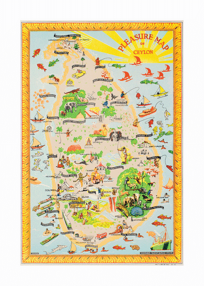 Pleasure Map Of Ceylon, 1948 (Second Edition - Jaune).