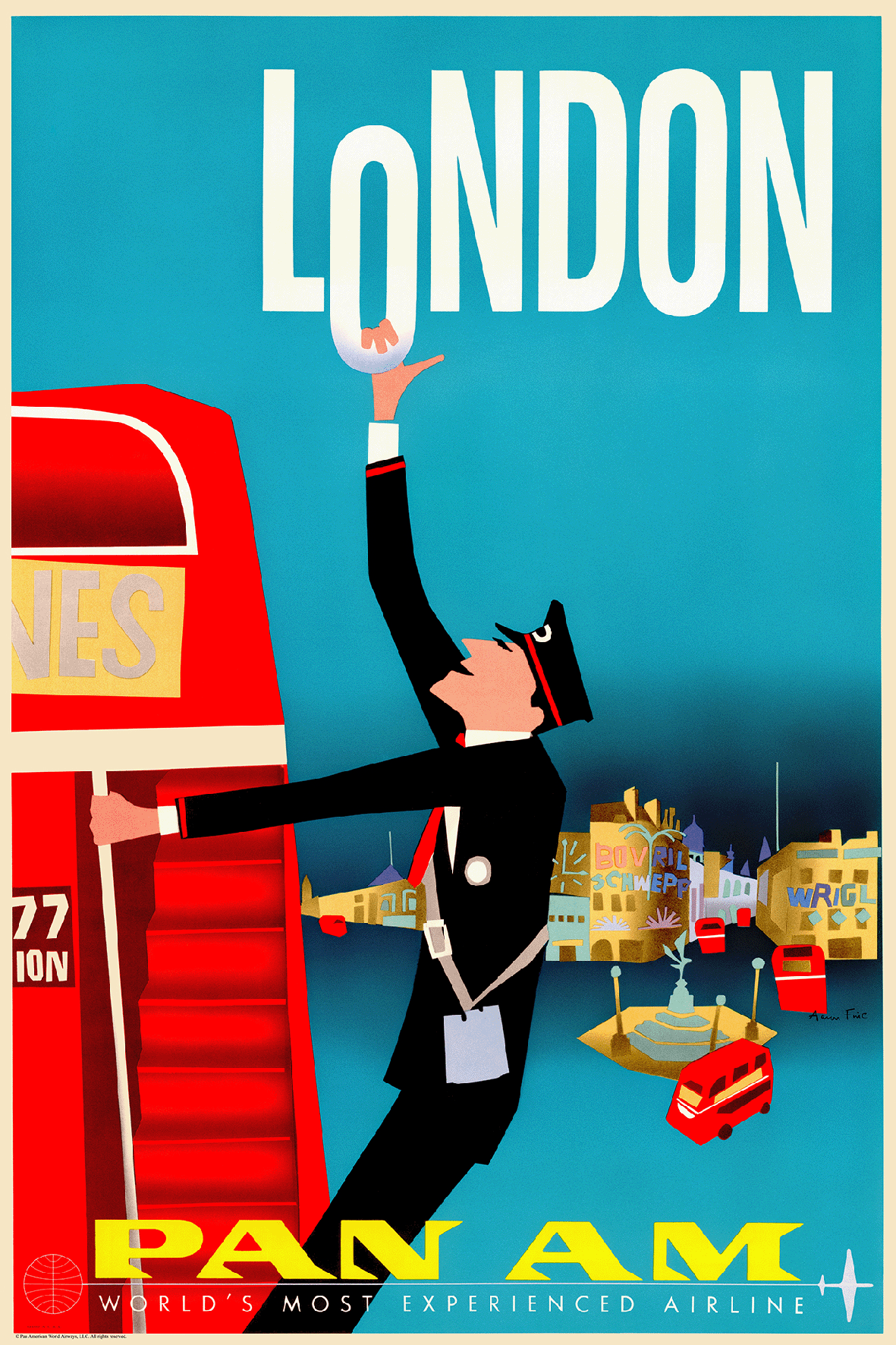 London, Pan American, 1950s [Red Double Decker].