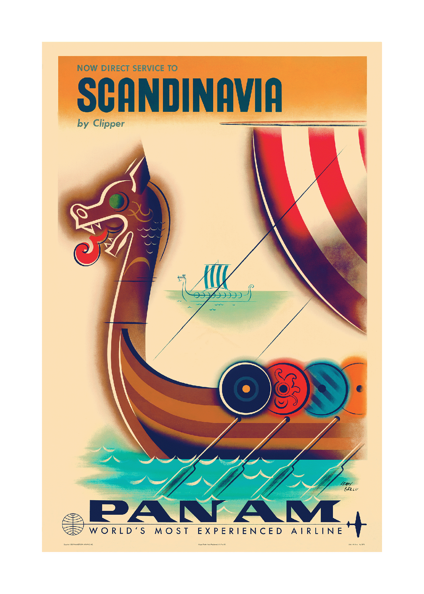 Scandinavia, Pan Am, 1950s [Viking].