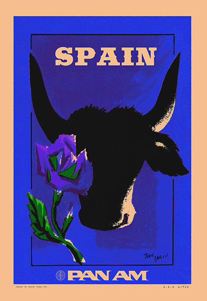 Spain, Pan Am, 1950s [Ode to the Toro] [Blue]