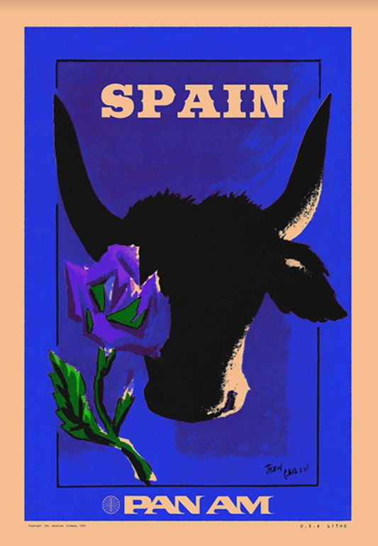 Spain, Pan Am, 1950s [Ode to the Toro] [Blue]