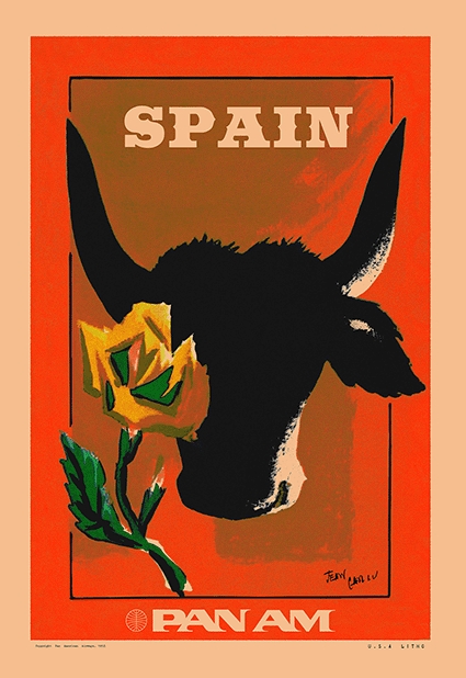 Spain, Pan Am, 1950s [Ode to the Toro] [Orange]