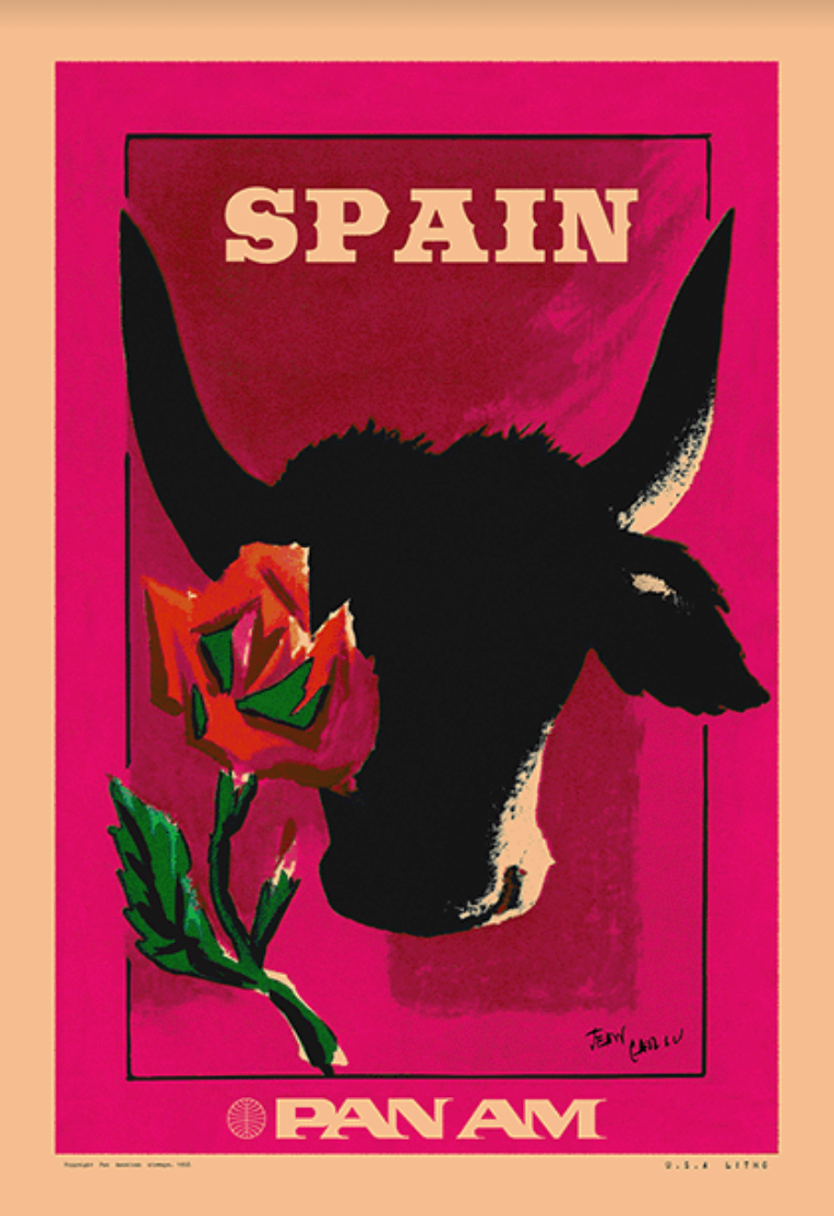 Spain, Pan Am, 1950s [Ode to the Toro] [Pink]