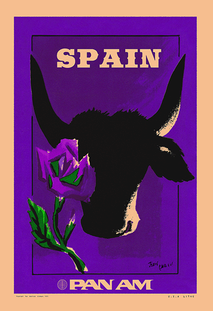 Spain, Pan Am, 1950s [Ode to the Toro] [Purple]