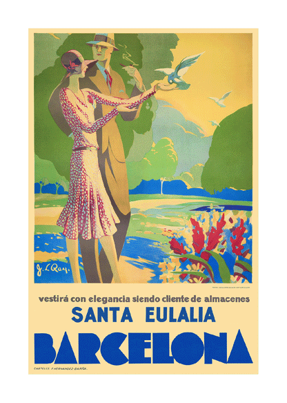 Lovers and Doves, Santa Eulalia, Barcelona, c.1930.