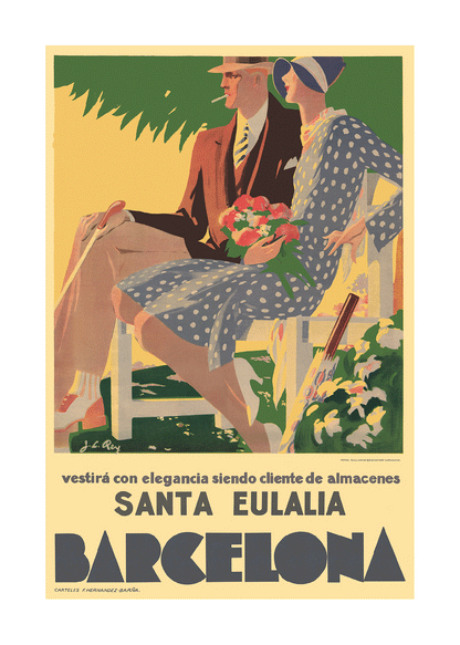 Lovers on the hill, Santa Eulalia, Barcelona, c.1930.