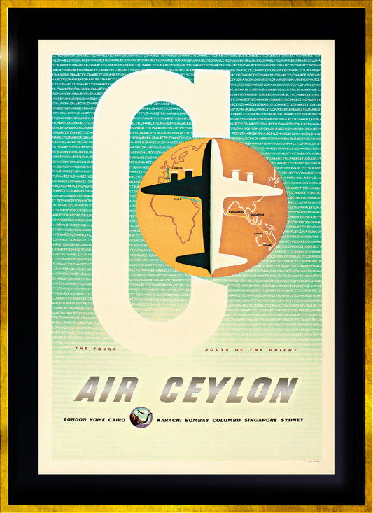 "Big C” [White] London - Rome - Cairo - Karachi - Ceylon - Sydney Via Air Ceylon 1953.