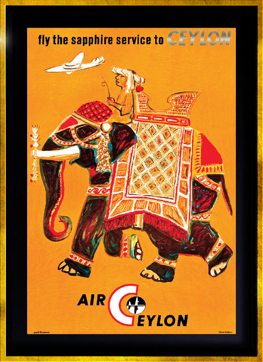 Sapphire Elephant, 'Fly The Sapphire Service To Air Ceylon', 1955.