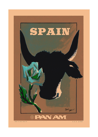 Spain, Pan Am, 1950s [Ode to the Toro] [Grey]
