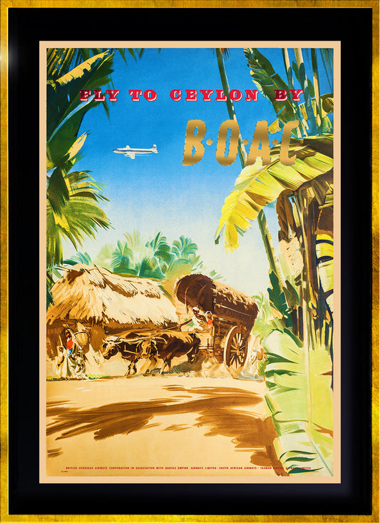 Fly To Ceylon By B.O.A.C., 1950s [Ox Cart].