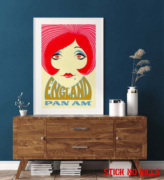 England, Pan Am, 1960s [Mod Girl]. (Framed)